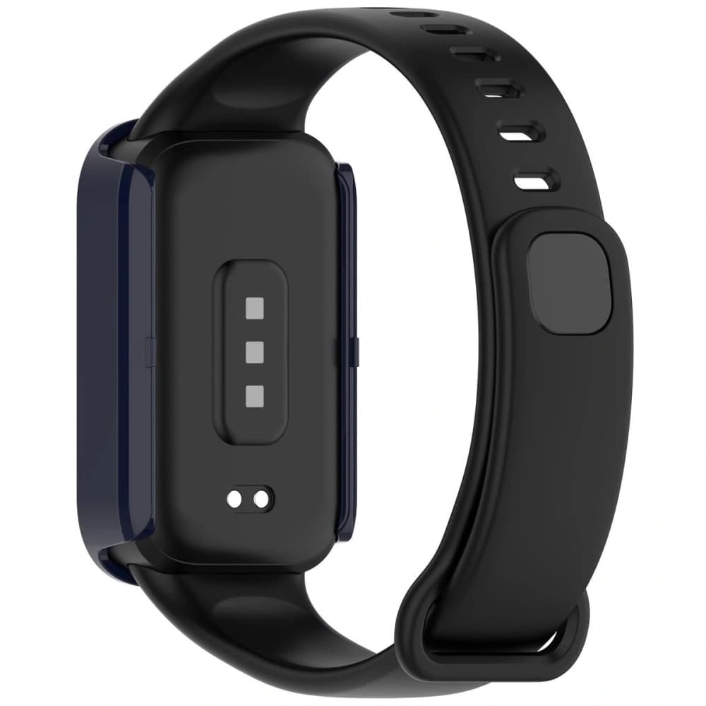 Etui se sklem na hodinky Bizon Case+Glass Watch pro Xiaomi Smart Band 9 Active / Redmi Smart Band 3 modré - 5