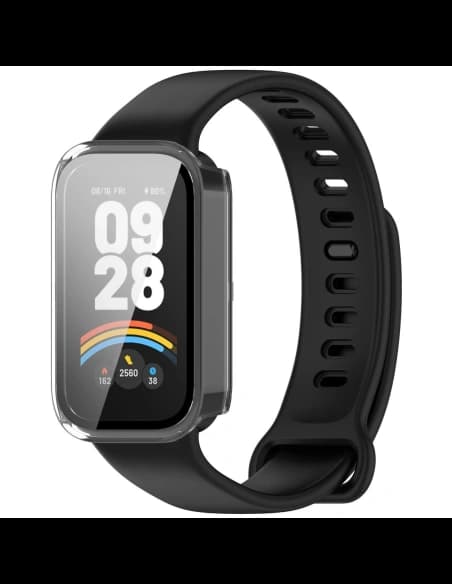 Etui ze szkłem do zegarka Bizon Case+Glass Watch do Xiaomi Smart Band 9 Active / Redmi Smart Band 3 przezroczyste