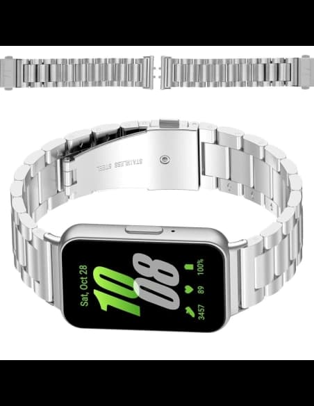 Bizon Strap Uhr Aura Samsung Galaxy Fit 3 silber