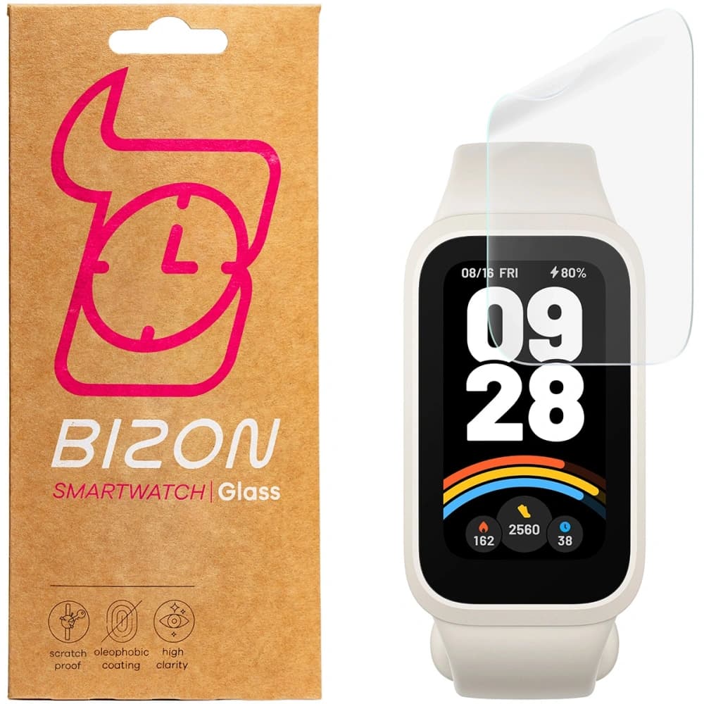 Folie hydrogelové na obrazovku Bizon Glass Watch Hydrogel pro Xiaomi Smart Band 9 Active / Redmi Band 3 [2 PACK] - 1