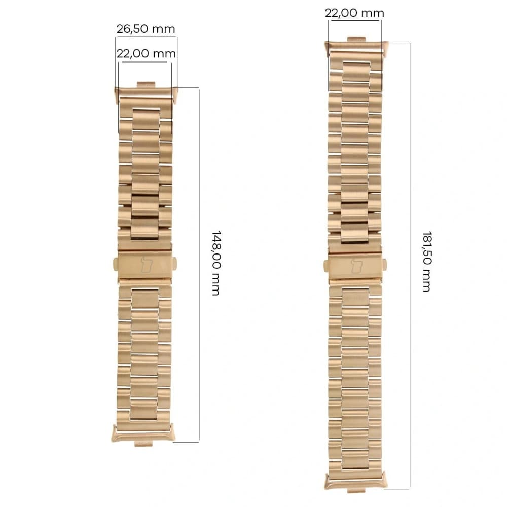 Páskový řemínek z nerezové oceli Bizon Strap Watch Aura pro Xiaomi Redmi Watch 4 / Smart Band 8 Pro / 9 Pro růžovo-zlatý - 3