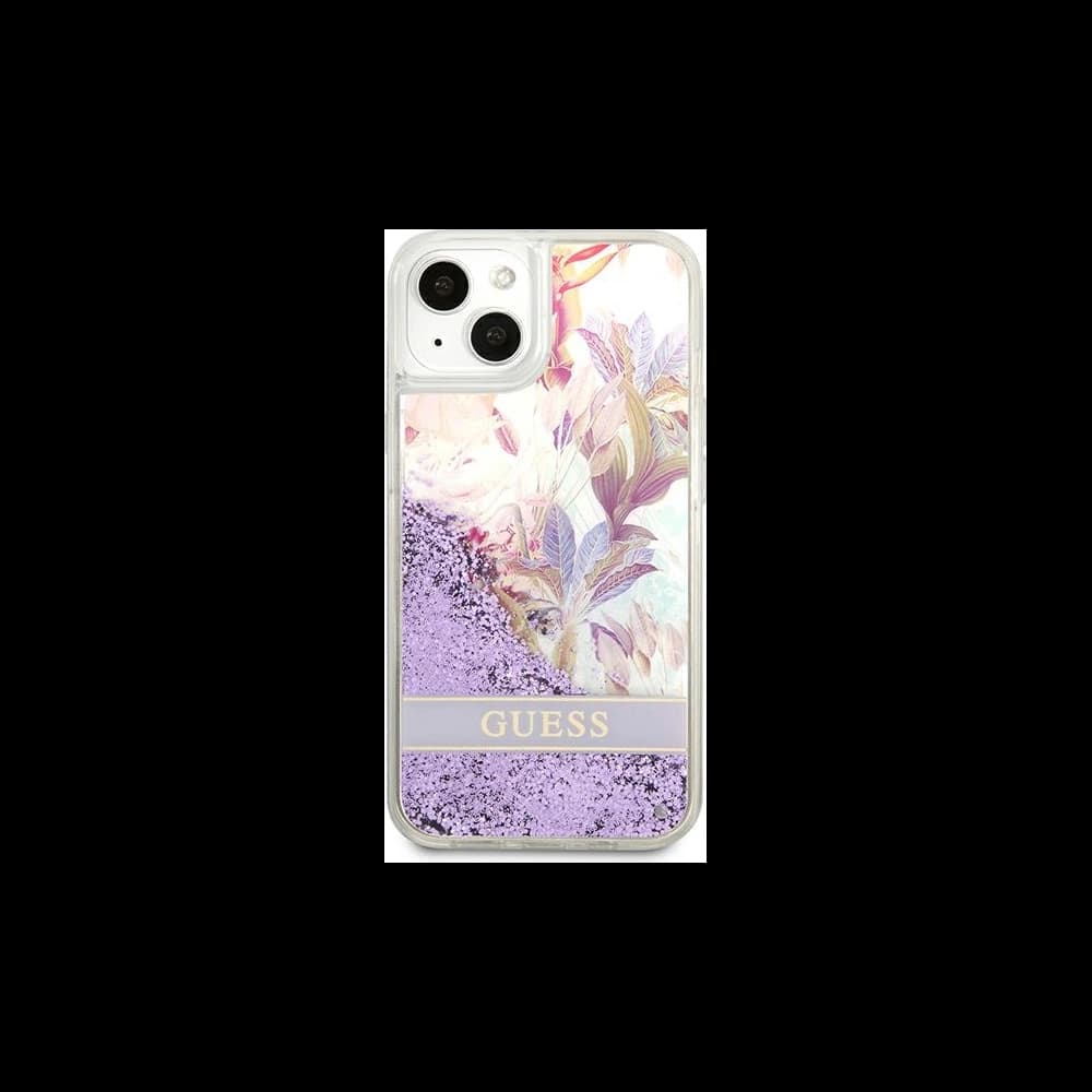 [OUTLET] Etui Guess GUHCP13SLFLSU Apple iPhone 13 mini fialové/purple hardcase Flower Liquid Glitter - 3