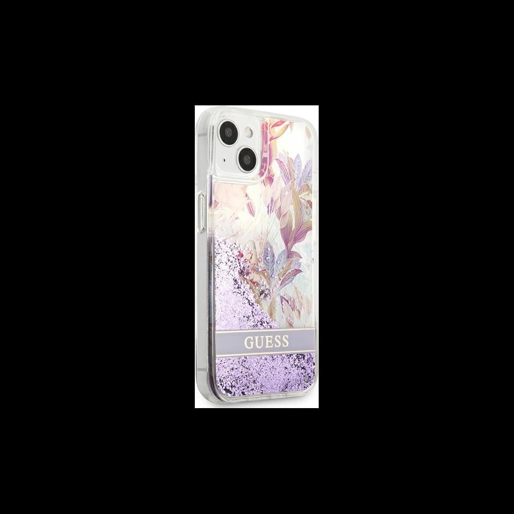 [OUTLET] Etui Guess GUHCP13SLFLSU Apple iPhone 13 mini fialové/purple hardcase Flower Liquid Glitter - 4