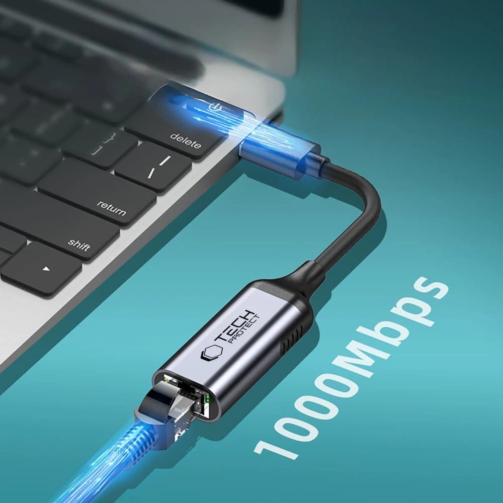 Adaptér Tech-Protect Ultraboost USB-A 3.0 / Ethernet RJ45 1000Mbps černý - 4
