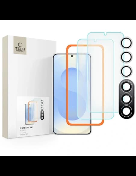 Tvrzené sklo Tech-Protect Supreme Set Samsung Galaxy S25 Clear [3 PACK]