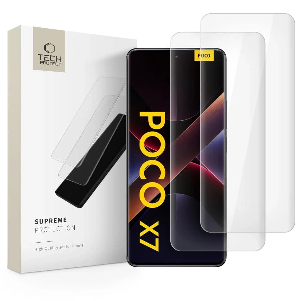 Tech-Protect Glass UV+ Xiaomi Redmi Note 14 Pro 4G / 5G / 14 Pro+ Plus 5G / Poco X7 5G Clear [2 PACK] - 1