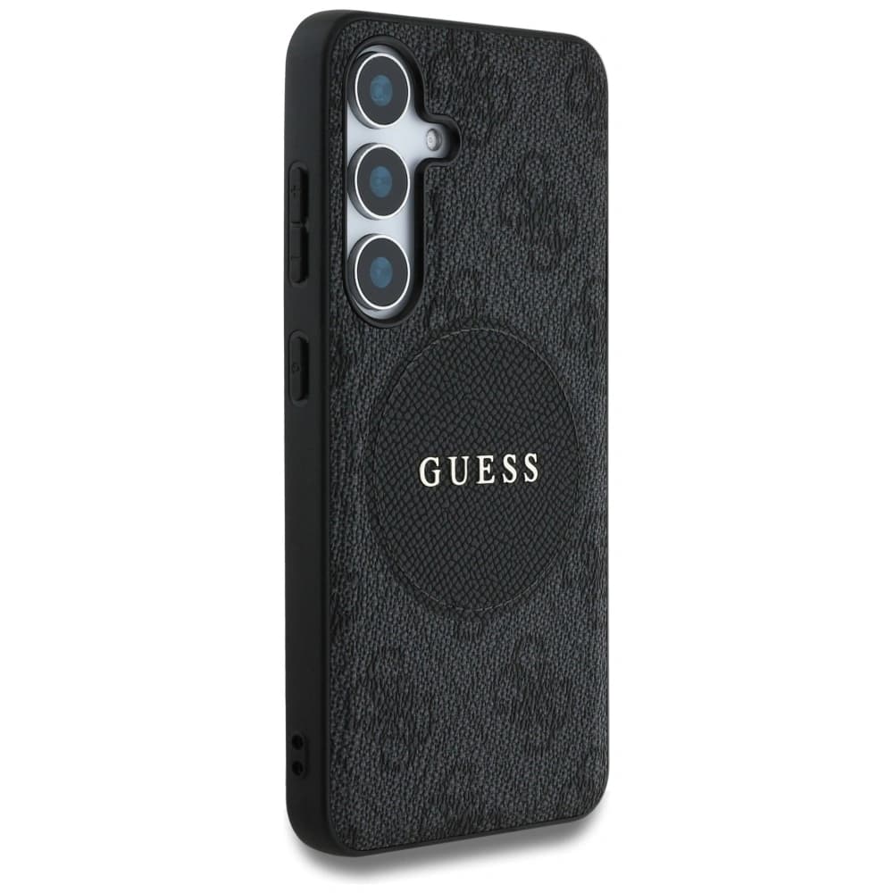 Guess Patch Rotund 4G Logo Clasic MagSafe Samsung Galaxy S25+ Plus negru - 4