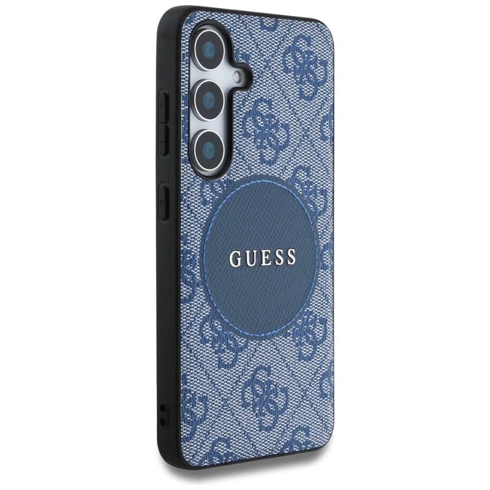 Guess 4G Round Patch Classic Logo MagSafe Samsung Galaxy S25+ Plus albastru - 4