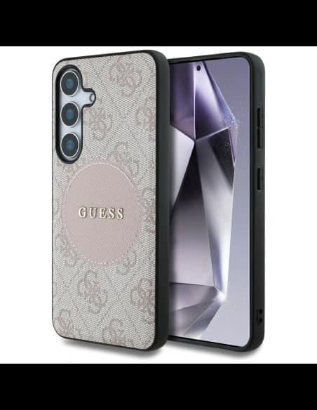 Guess 4G Round Patch Classic Logo MagSafe Samsung Galaxy S25+ Plus roz