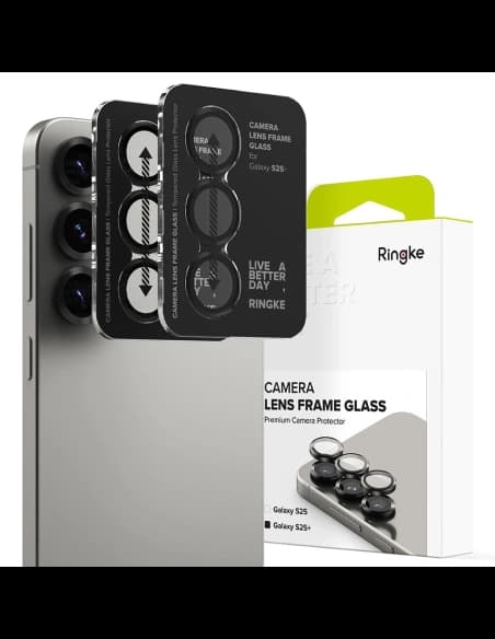 Nakládka Ringke Ochranný rám kamery Samsung Galaxy S25+ Plus černý [2 PACK]