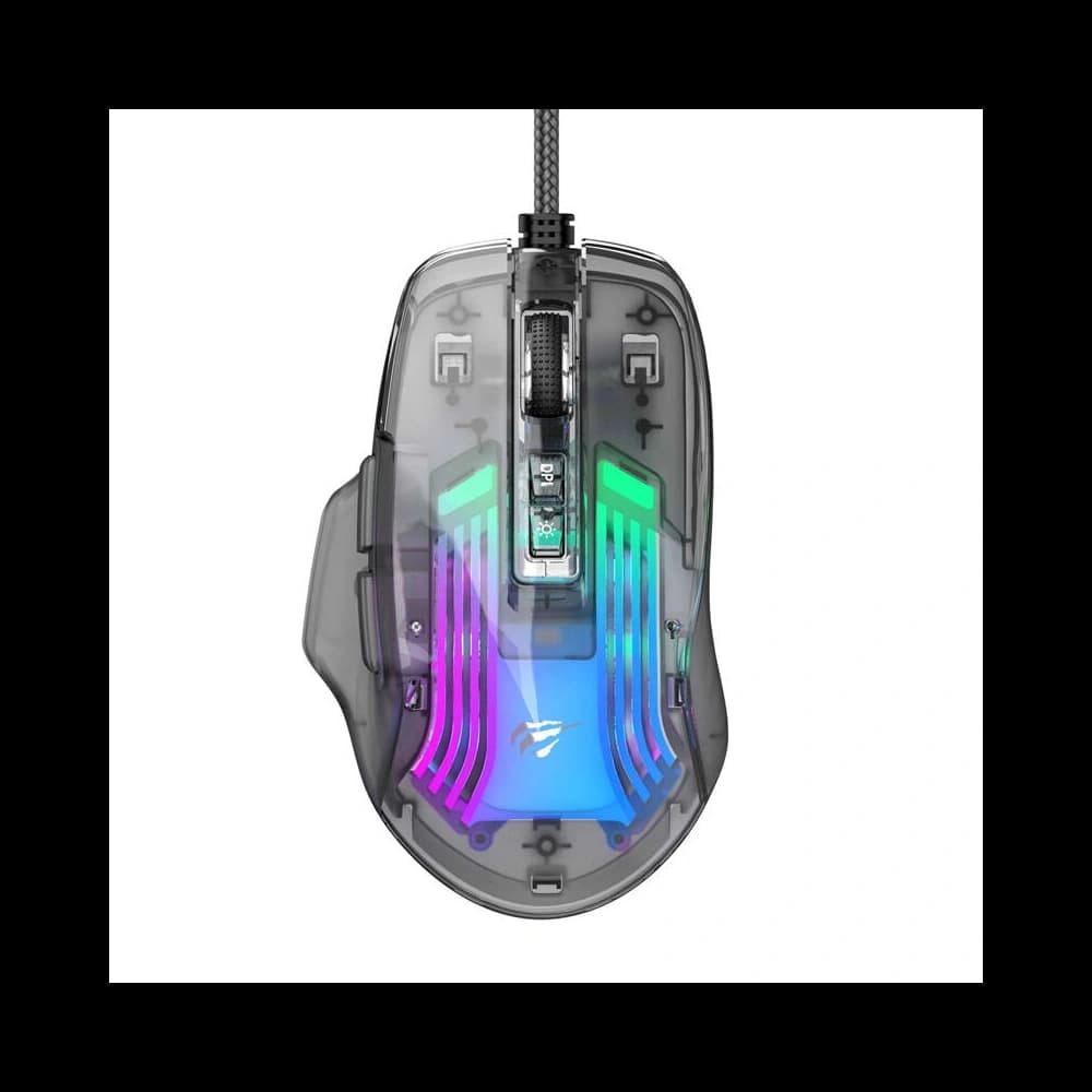 Mouse de gaming cablat HAVIT MS1011SE (transparent/negru) - 1