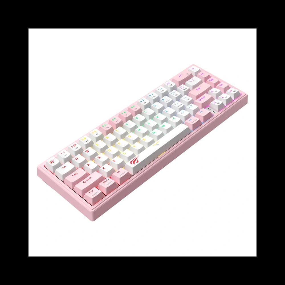 Tastatură mecanică de gaming HAVIT KB874L RGB (roz și alb) - 3