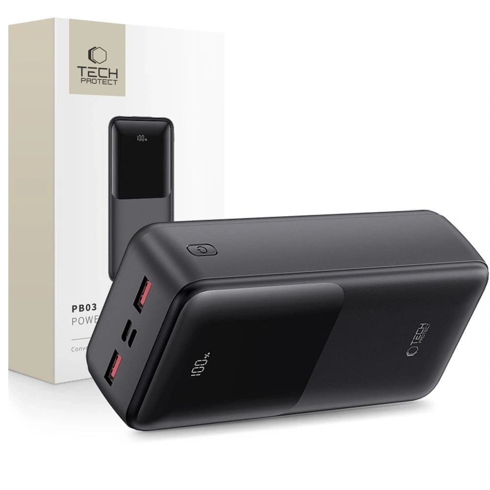 Tech-Protect PB03 Powerbank 30000mAh 22.5W Negru - 1