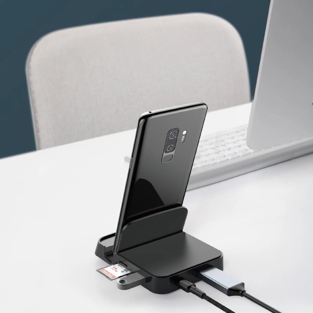 Stacja dokująca, HUB USB-C Baseus Mate Docking do smartfonów Huawei i Samsung, 15W (czarna) - 6