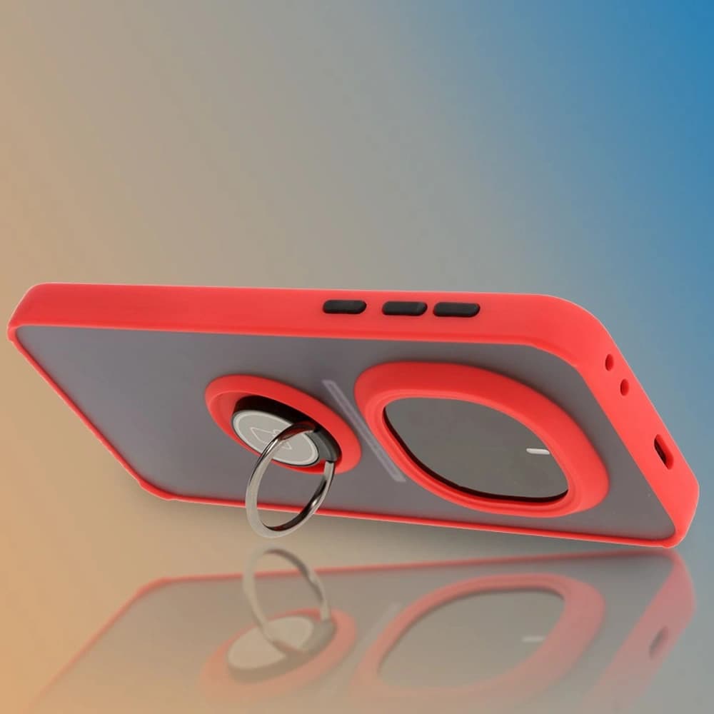 Bizon Case Hybrid Ring Honor Magic7 Pro getönt mit einem roten Rahmen - 6