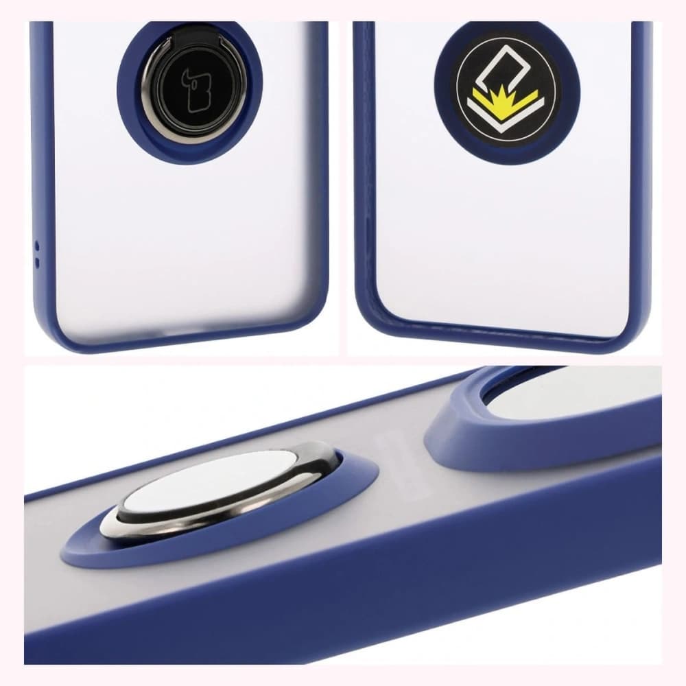 Bizon Case Hybrid Ring Honor Magic7 Pro tentat cu un cadru de culoare albastru marin - 4