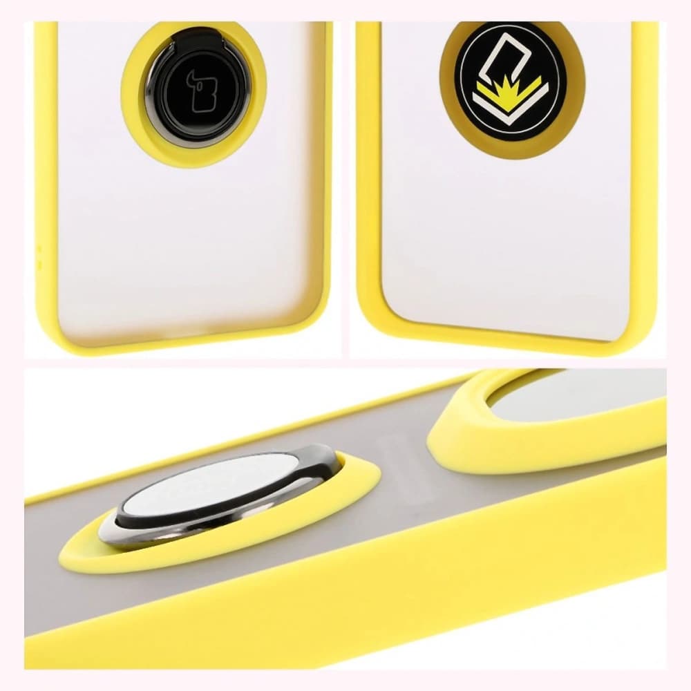 Bizon Case Hybrid Ring Honor Magic7 Pro getönt mit einem gelben Rahmen. - 4