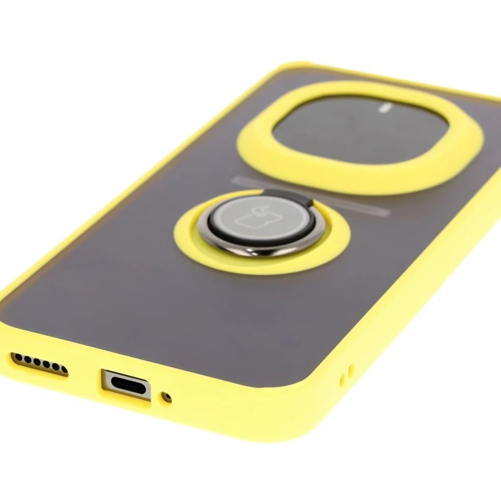 Bizon Case Hybrid Ring Honor Magic7 Pro getönt mit einem gelben Rahmen. - 5