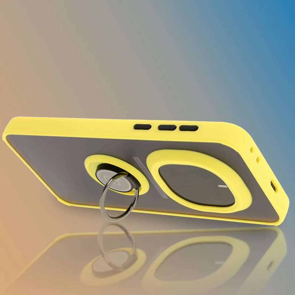 Bizon Case Hybrid Ring Honor Magic7 Pro getönt mit einem gelben Rahmen. - 6