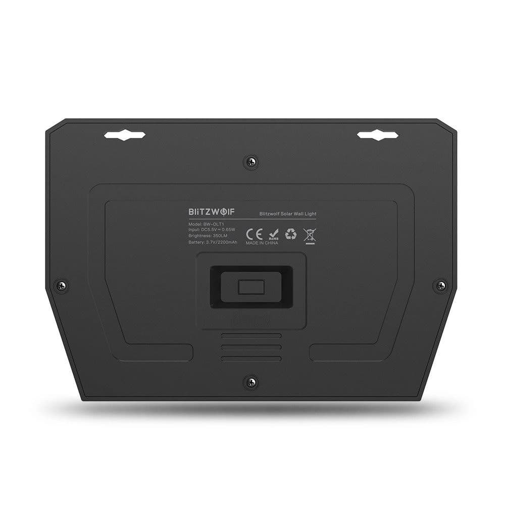 Blitzwolf BW-OLT1 Außen-LED-Solarlampe mit Bewegungs- und Dämmerungssensor, 2200mAh - 4