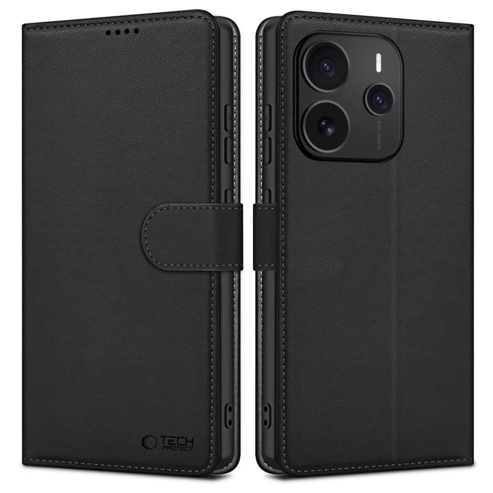 Tech-Protect Pénztárca Xiaomi Redmi Note 14 5G Matt Fekete