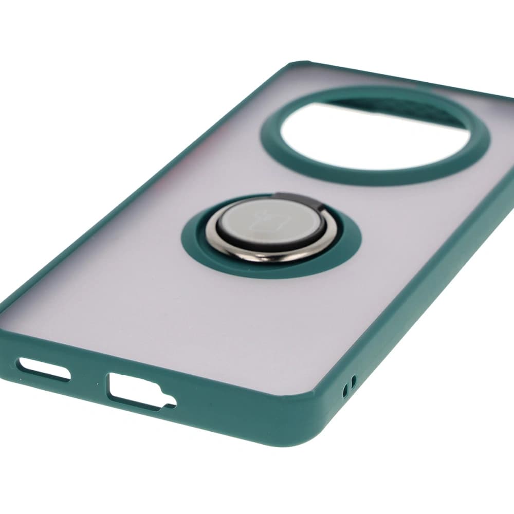 Bizon Case Hybrid Ring Honor Magic7 Lite fumuriu cu un cadru verde închis - 5