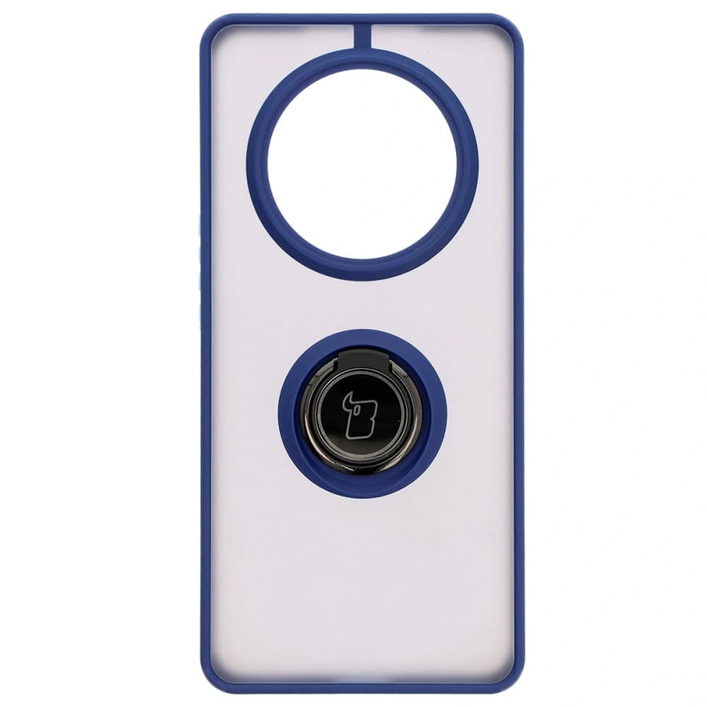 Bizon Case Hybrid Ring Honor Magic7 Lite smoky with a dark blue frame - 2