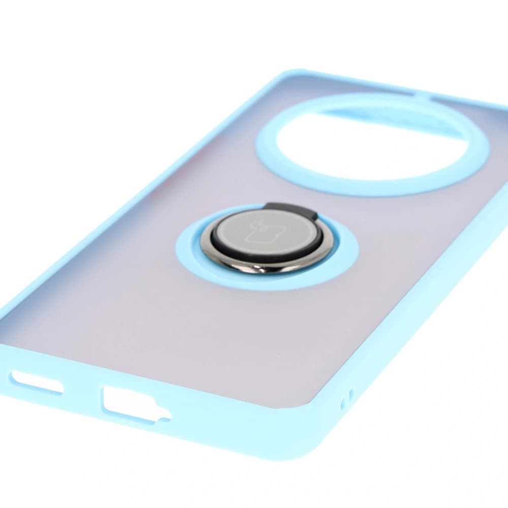 Bizon Case Hybrid Ring Honor Magic7 Lite smoky with a light blue frame - 5