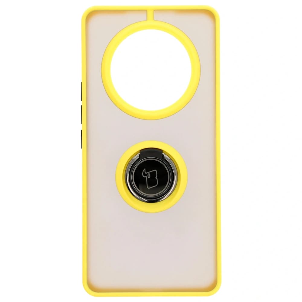 Bizon Case Hybrid Ring Honor Magic7 Lite smoky with a yellow frame - 2