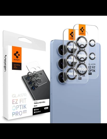 Spigen Optik Pro HD üveg ez Fit kamera védő Galaxy S25 Ultra fekete [2 CSOMAG]