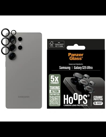 PanzerGlass Gyűrűs Lencsevédő Samsung Galaxy S25 Ultra kerámia