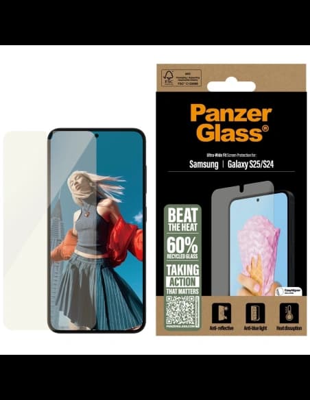 Zesílené sklo PanzerGlass All-in-One Ultra-Wide Fit pro Samsung Galaxy S25