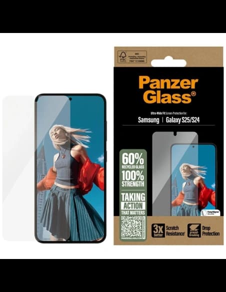 Tvrzené sklo PanzerGlass Ultra-Wide Fit pro Samsung Galaxy S25