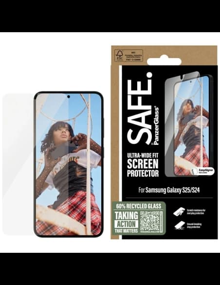Tvrzené sklo SAFE od PanzerGlass Ultra-Wide Fit pro Samsung Galaxy S25