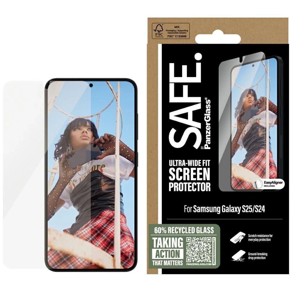 Tvrzené sklo SAFE od PanzerGlass Ultra-Wide Fit pro Samsung Galaxy S25
