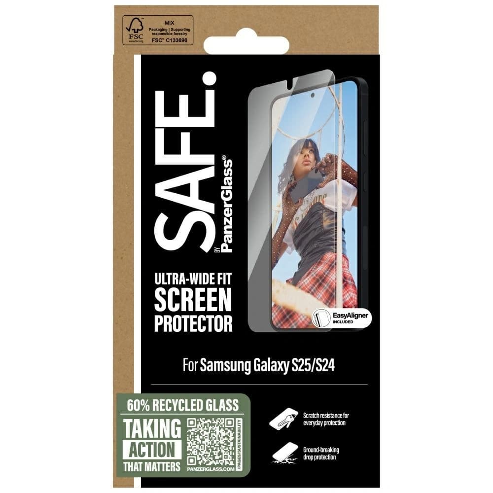 Tvrzené sklo SAFE od PanzerGlass Ultra-Wide Fit pro Samsung Galaxy S25 - 4