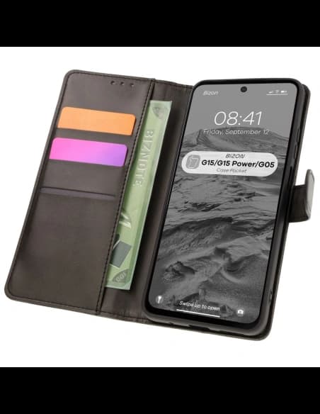 Bizon Case Pocket Motorola Moto G15 / G15 Power / G05 negru