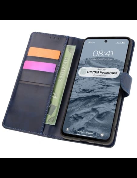 Bizon Case Pocket Motorola Moto G15 / G15 Power / G05 albastru marin