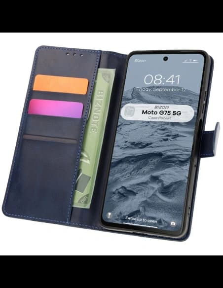 Bizon Case Pocket Motorola Moto G75 5G navy blue