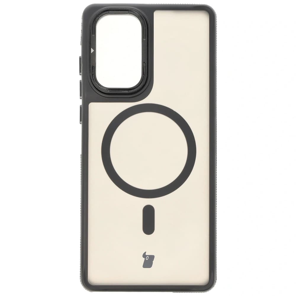 Pouzdro s podstavcem a magnetickým kroužkem Bizon Case Eclipse pro Motorola Edge 50 Fusion kouřové s černým rámečkem - 2