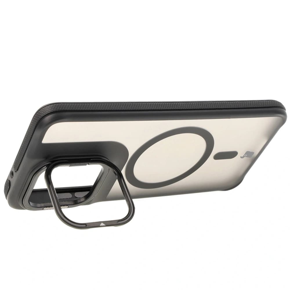 Bizon Case Eclipse Stand & Magnetic Motorola Edge 50 Neo rauchig mit einem schwarzen Rahmen - 3