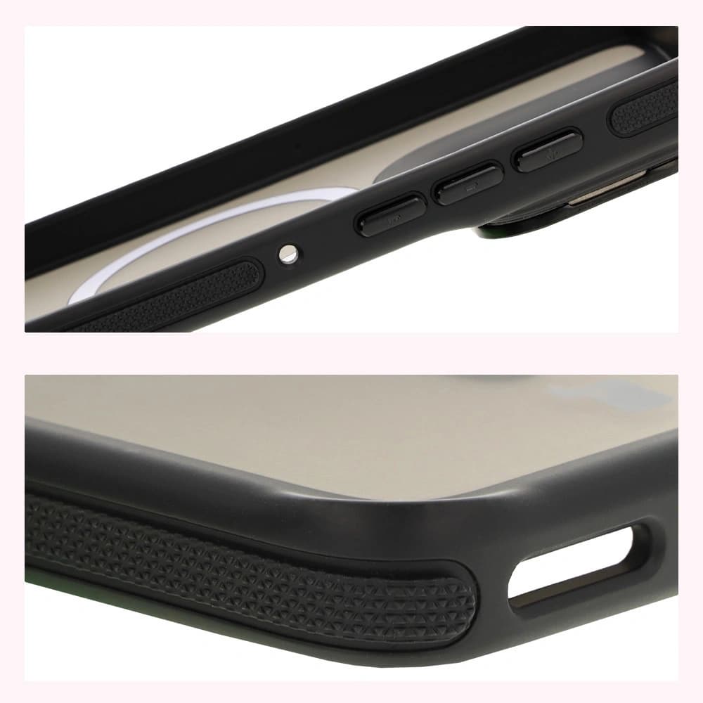 Bizon Case Eclipse Stand & Magnetic Motorola Edge 50 Neo rauchig mit einem schwarzen Rahmen - 6