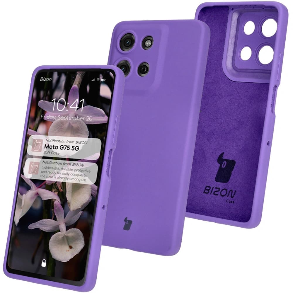 Bizon Soft Case Motorola Moto G75 5G purple