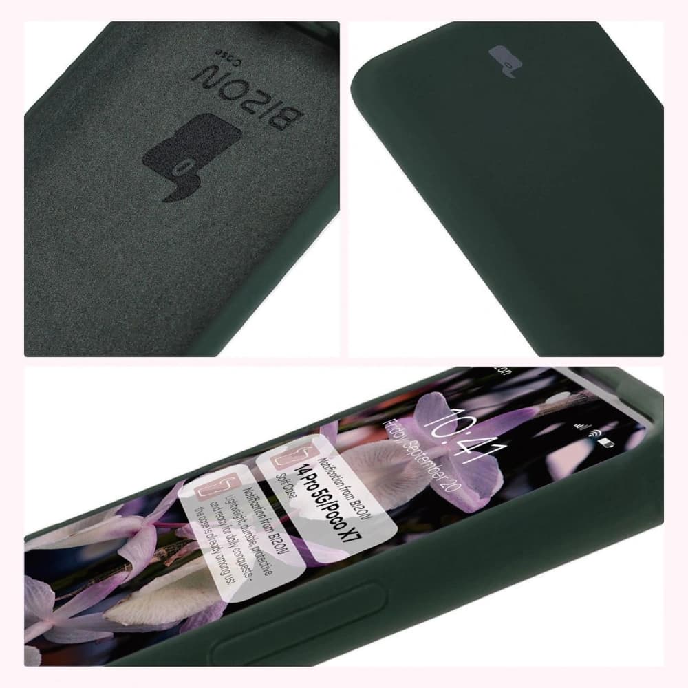 Silikonové pouzdro Bizon Soft Case pro Xiaomi Redmi Note 14 Pro 5G / Poco X7 tmavě zelené - 6
