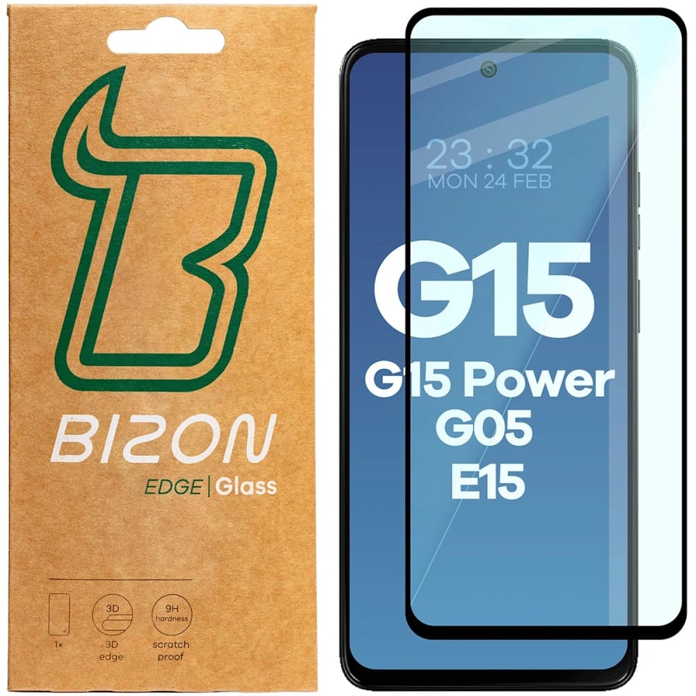 Bizon Glass Edge 2 Motorola Moto G15 / G15 Power / G05 / E15 cadru negru