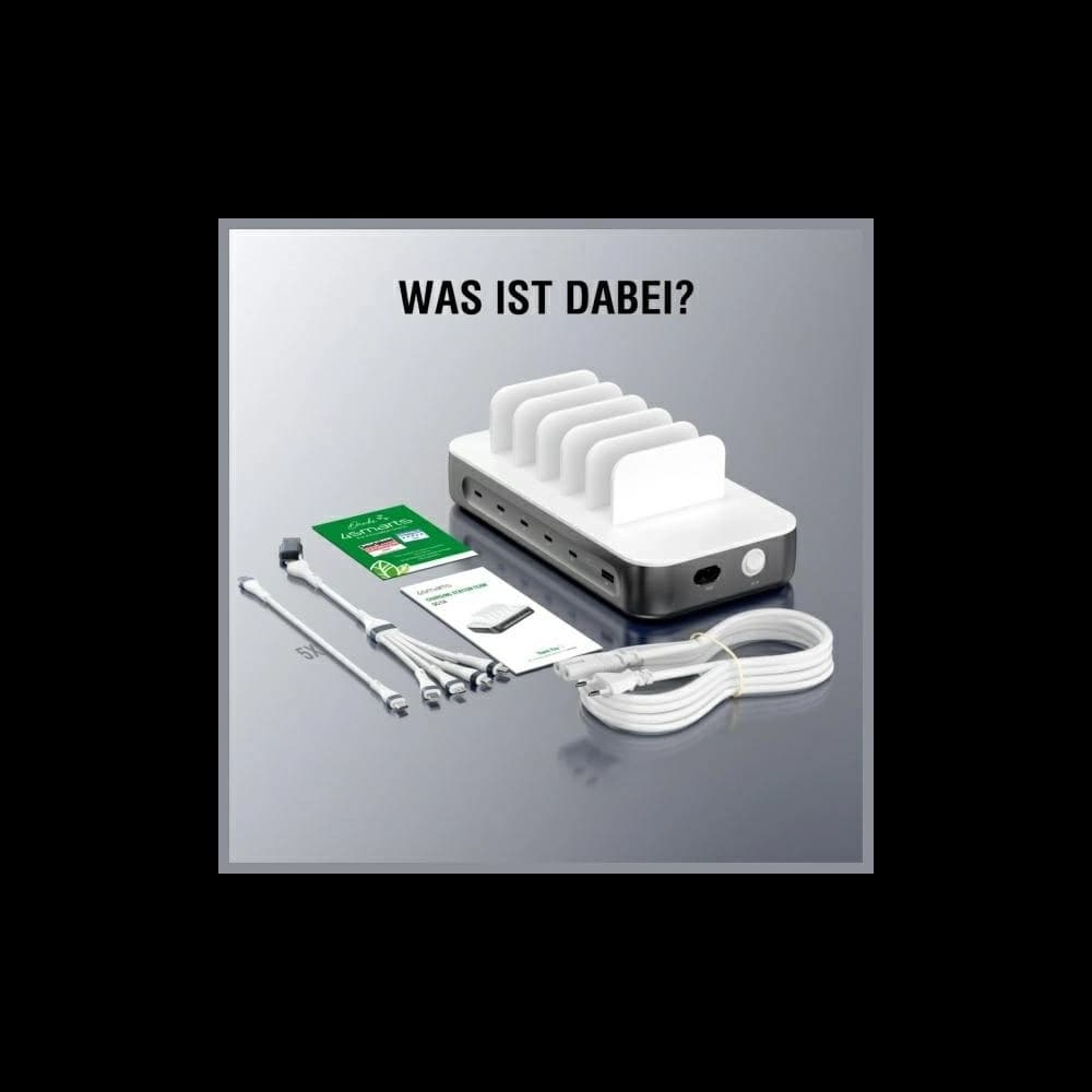 Nabíjecí stanice 4smarts Team 100W USB-A, 5xUSB-C se sadou kabelů space grey - 7