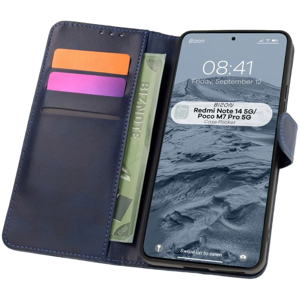 Bizon Case Pocket Xiaomi Redmi Note 14 5G / Poco M7 Pro 5G marineblau