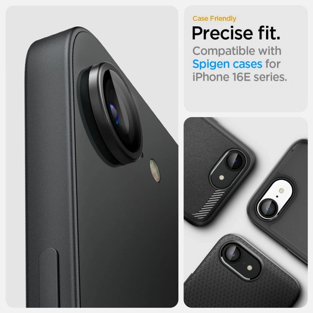 Tvrzené sklo na zařízení Spigen Optik Pro Glas.tr ez Fit Camera Protector Apple iPhone 16e Black [2 PACK] - 9