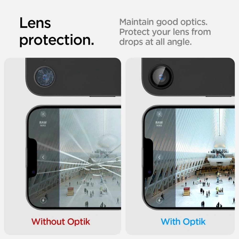 Tvrzené sklo na zařízení Spigen Optik Pro Glas.tr ez Fit Camera Protector Apple iPhone 16e Black [2 PACK] - 10