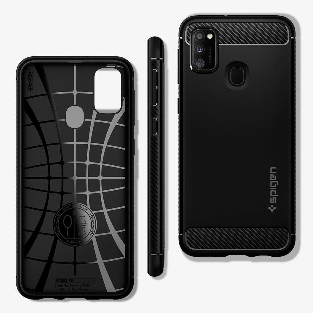 Etui Spigen Rugged Armor Samsung Galaxy M21 matná černá - 2